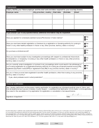 Form YG6647 Licensed Practical Nurse (Lpn) Courtesy Licence Application - Yukon, Canada, Page 3