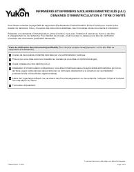 Document preview: Forme YG6647 Licensed Practical Nurse (Lpn) Courtesy Licence Application - Yukon, Canada (French)