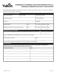 Forme YG6647 Licensed Practical Nurse (Lpn) Courtesy Licence Application - Yukon, Canada (French), Page 2