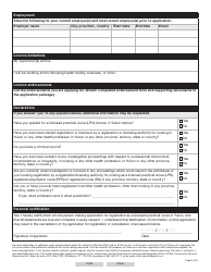 Form YG6645 Licensed Practical Nurse (Lpn) Interim Licence Application - Yukon, Canada, Page 3