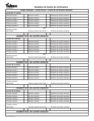 Document preview: Forme YG5714 Modeles De Feuille De Verification - Yukon, Canada (French)