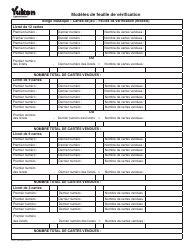 Forme YG5714 Modeles De Feuille De Verification - Yukon, Canada (French)