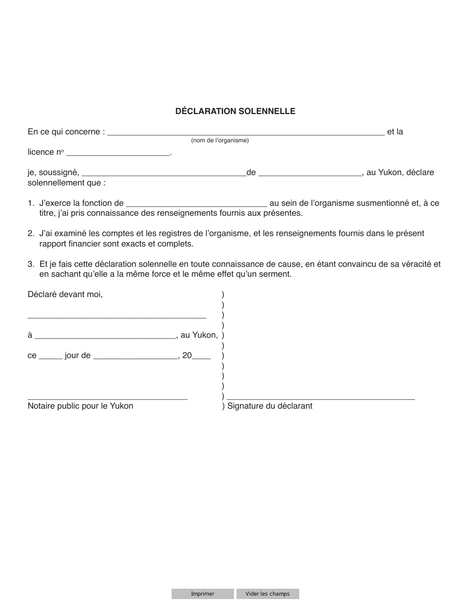 Forme YG5338 Rapport Financier Pour Bingo - Yukon, Canada (French), Page 3