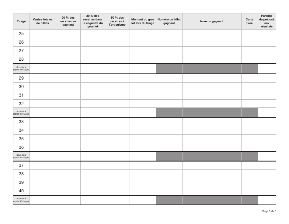 Forme YG6613 Loterie De Type trouvez Las Tableau De Suivi - Modele - Yukon, Canada (French), Page 3