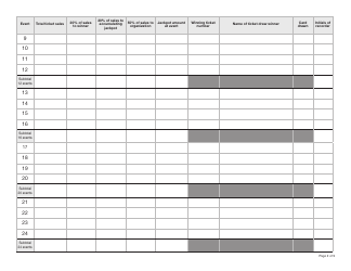 Form YG6613 Chase the Ace-Style Lottery Tracking Sheet - Template - Yukon, Canada, Page 2