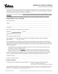 Forme YG5101 Application for Raffle Licence - Yukon, Canada (French)