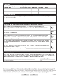Form YG6668 Physiotherapist Licence Renewal Application - Yukon, Canada, Page 3