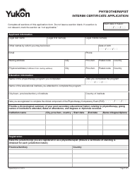 Form YG6687 Physiotherapist Interim Certificate Application - Yukon, Canada, Page 3