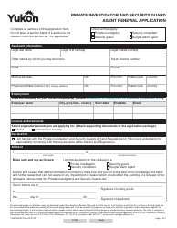 Form YG5124 Private Investigator and Security Guard Agent Renewal Application - Yukon, Canada, Page 2