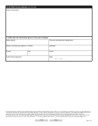Form YG6520 Verification of Employment for Health Professions - Yukon, Canada, Page 2