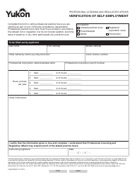 Document preview: Form YG6700 Verification of Self-employment - Yukon, Canada