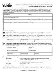Document preview: Forme YG5924 Renseignements Sur Le Paiement - Yukon, Canada (French)