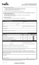 Document preview: Form YG6319 Beverage Container Regulations - Application for Registration - Yukon, Canada