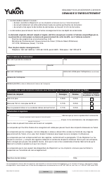 Document preview: Forme YG6319 Beverage Container Regulation - Application for Registration - Yukon, Canada (French)