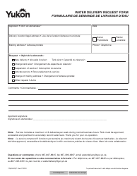 Document preview: Form YG6260 Water Delivery Request Form - Yukon, Canada (English/French)