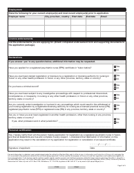 Form YG6680 Registered Psychiatric Nurse (Rpn) Full Certificate Application - Yukon, Canada, Page 4