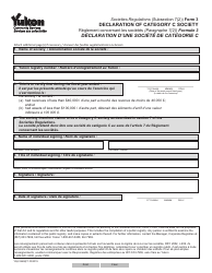 Document preview: Form 3 (YG6166) Declaration of Category C Society - Yukon, Canada (English/French)