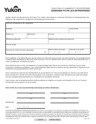 Forme YG5470 Application for Businesses - Yukon, Canada (French)