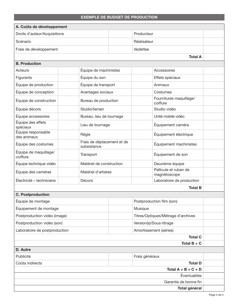 Forme YG5350 Yukon Filmmakers Fund Application - Yukon, Canada (French), Page 4