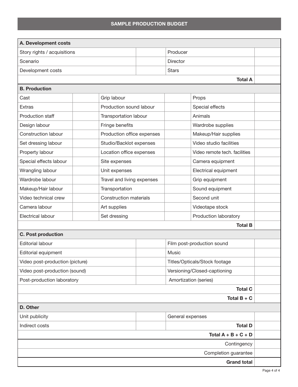 Form YG5350 Yukon Filmmakers Fund Application - Yukon, Canada, Page 4