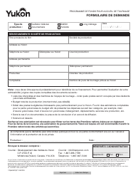Forme YG6633 Yukon Film Location Incentive Program Application Form - Yukon, Canada (French)