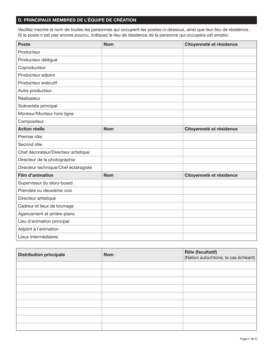Forme YG5319 Yukon Film Production Fund Application - Yukon, Canada (French), Page 4
