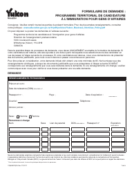 Forme YG6382 Application Form: Yukon Business Nominee Program (Ybnp) - Yukon, Canada (French)