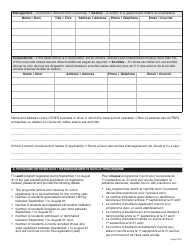 Form YG6625 Application for Renewal of Trade School Registration - Yukon, Canada (English/French), Page 2