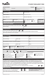 Form YG5607 Student Enrolment Form - Yukon, Canada