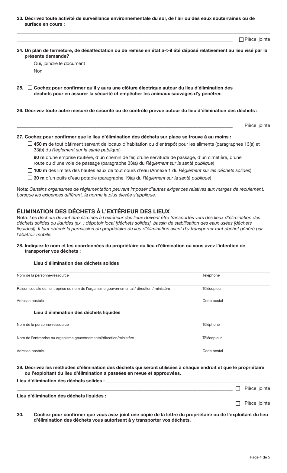 Forme YG5639 Demande De Permis Dexploitation Dun Abattoir Mobile Sur Une Ferme - Yukon, Canada (French), Page 4