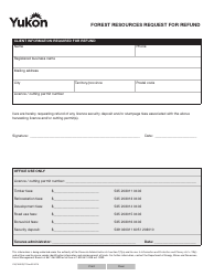 Document preview: Form YG5162 Forest Resources Request for Refund - Yukon, Canada