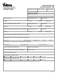 Form YG6438 Application for Discretionary Use Permit - Yukon, Canada, Page 3