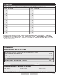 Form YG6663 Land Lottery Application - Yukon, Canada, Page 2
