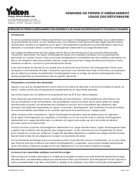 Forme YG6438 Demande De Permis D&#039;amenagement Usage Discretionnaire - Yukon, Canada (French)
