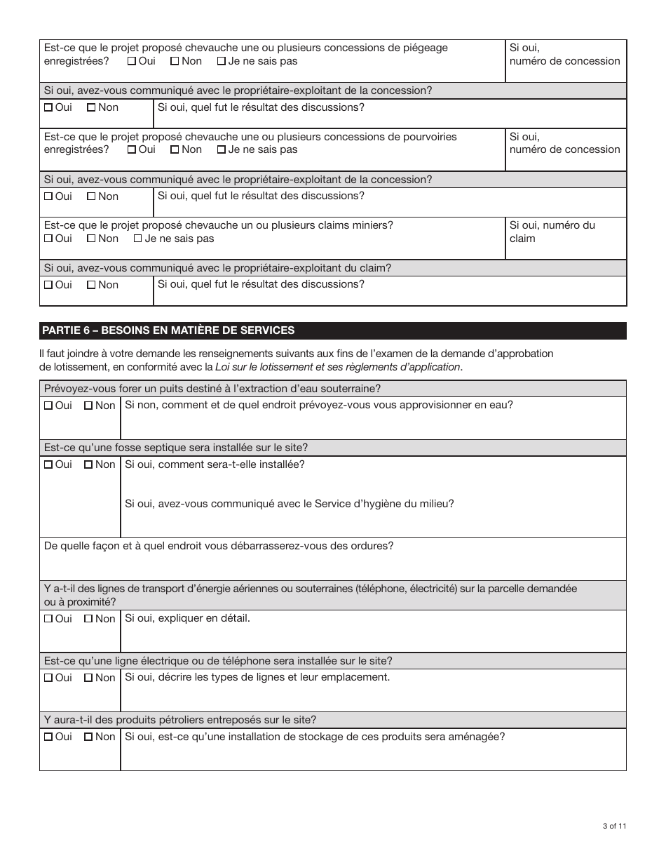 Forme YG4917 Demande De Terres Du Yukon Et Dapprobation De Lotissement - Yukon, Canada (French), Page 3