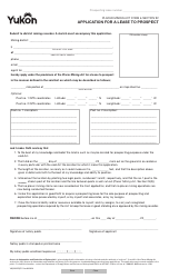 Document preview: Form YG5052 Application for a Lease to Prospect - Yukon, Canada