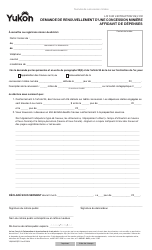 Document preview: Forme YG5036 Demande De Renouvellement D'une Concession Miniere Affidavit De Depenses - Yukon, Canada (French)