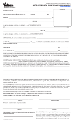 Document preview: Forme YG5035 Acte De Cession D'une Concession Miniere - Yukon, Canada (French)