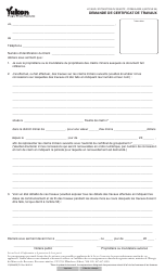 Document preview: Forme 4 (YG5049) Demande De Certificat De Travaux - Yukon, Canada (French)