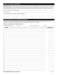 Form YG5069 Application for Class 3/4 Quartz Mining Land Use Approval - Yukon, Canada, Page 2