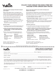 Form YG4980 Direct Deposit Authorization - Yukon, Canada (English/French)