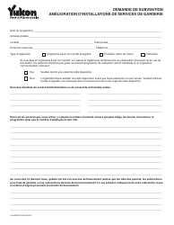 Forme YG4864 Application for Child Care Enhancement Funding - Yukon, Canada (French)