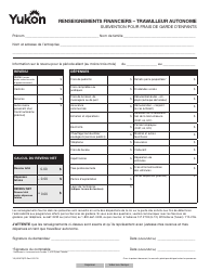 Document preview: Forme YG3958 Self-employed Financial Information - Yukon, Canada (French)