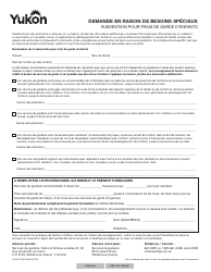 Document preview: Forme YG3957 Special Needs Application - Yukon, Canada (French)