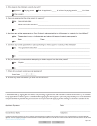 Form YG6509 Child Support Questionnaire - Yukon, Canada, Page 2