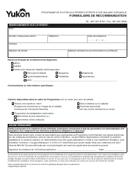 Document preview: Forme YG6572 Referral Form - Yukon, Canada (French)