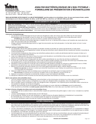 Form YG5776 Bacteriological Analysis of Drinking Water Batch Submission Form - Yukon, Canada (English/French), Page 2