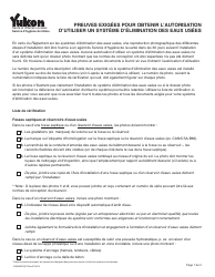 Document preview: Forme YG5965 Evidence Requirements for Approval to Use Sewage Disposal System - Yukon, Canada (French)