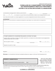 Document preview: Forme YG6529 Consent to Obtain Personal Health Information From Another Organization/Agency - Yukon, Canada (French)