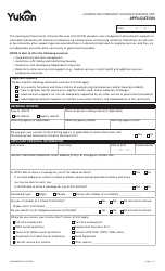 Document preview: Form YG6546 Application - Hcos Unit - Yukon, Canada